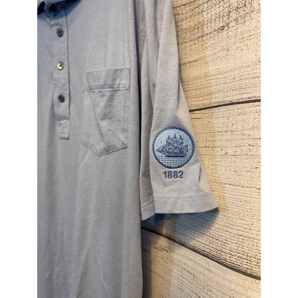 Greyson Mens Polo Shirt W/ Embroidered Sleeve 1882 Logo & Front Pocket Size XL - Picture 2 of 4